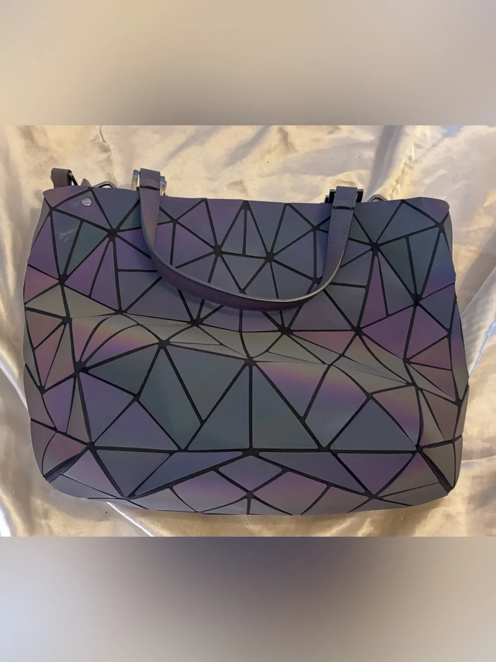 LOVEVOOK Geometric Luminous Holographic Bag + Mini Purse